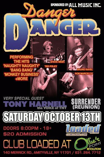 Danger Danger at Ollie's Point / Revolution, Amityville, NY on October 13, 2012