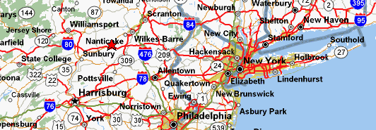 Map : New York - Berwick