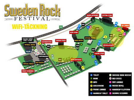 Danger Danger at Sweden Rock Festival 2014 in Solvesborg, Sweden #1 : Venue Map