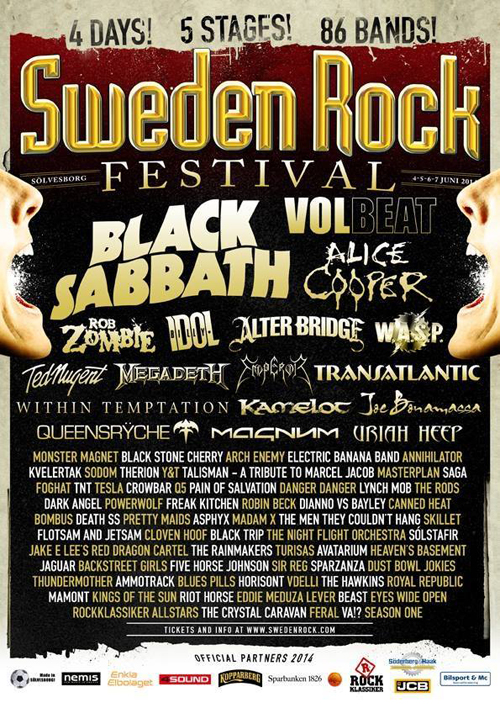 Sweden Rock Festival 2014 Line Up