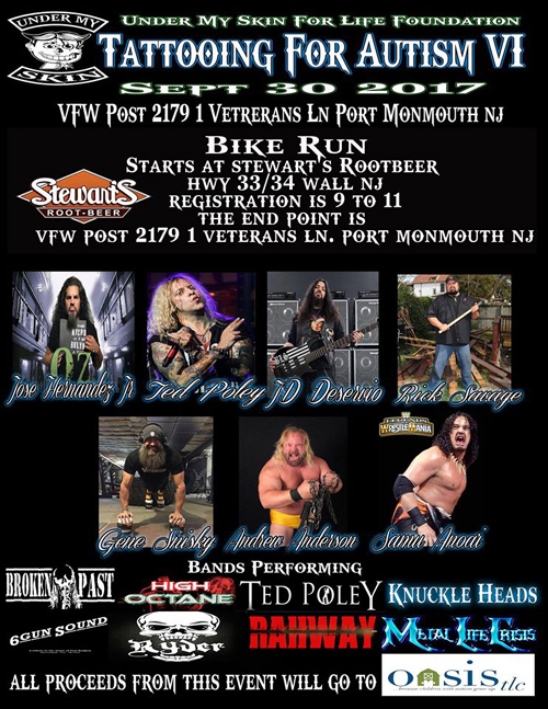 Ted Poley : Tattooing For Autism Y, September 30, 2017