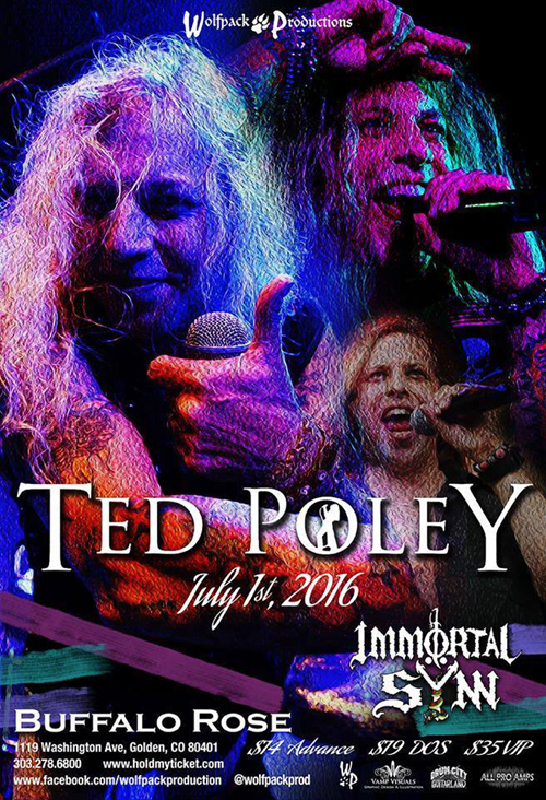 Ted Poley at Buffalo Rose in Golden, CO : Jul. 1, 2016 - Poster