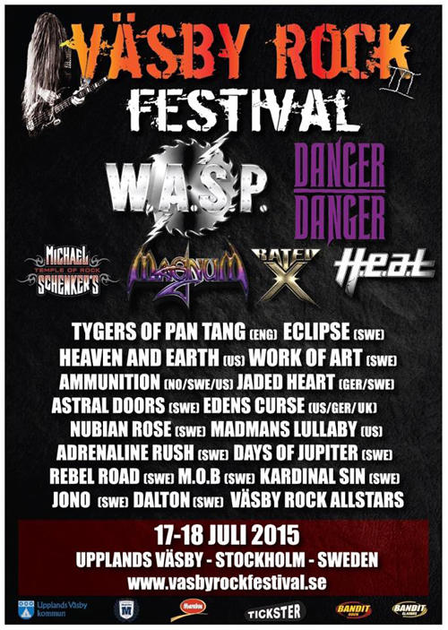 Vasby Rock Festival 2015 Line Up