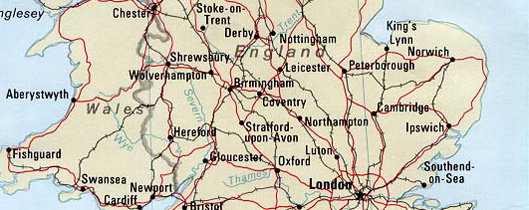 England, UK Map