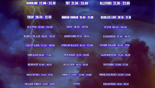 Hair Metal Heaven - Time Table (August 25-27, 2017)