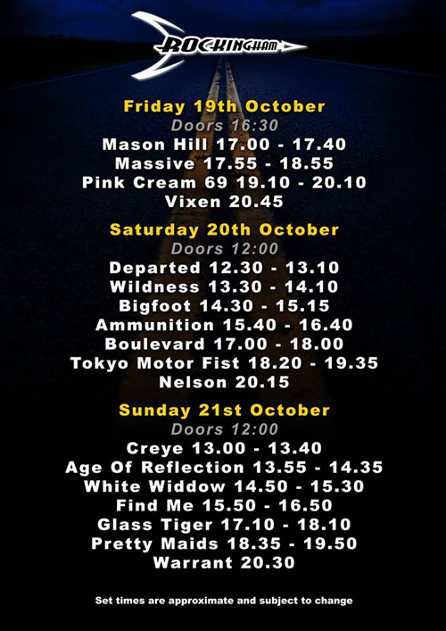 Tokyo Motor Fist st Rockingham 2018 - Runnung Order
