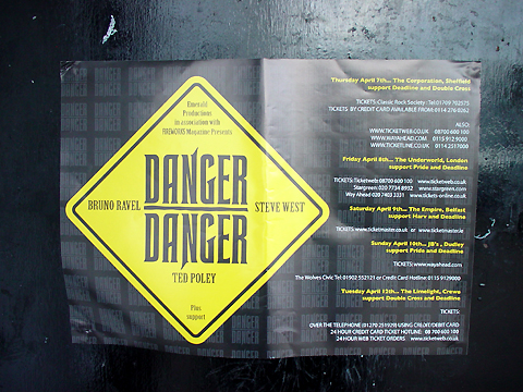 D2 Tour Flyer at Venue in Dudley
